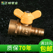  Zhengyang all-copper thickened gas valve 4 points brass natural gas single mouth valve switch ball valve inner wire accessories