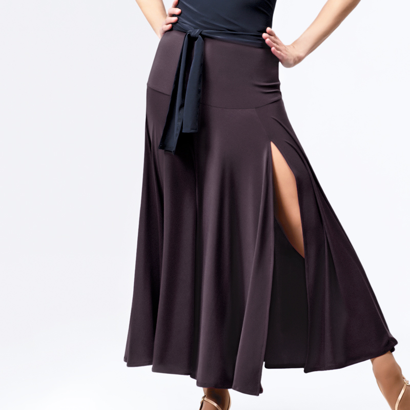 Exotic Dance New National Standard Dance Morden Dance Practice Performance Suit Left Open Fork Large Pendulum Practice Half Body Skirt S2011