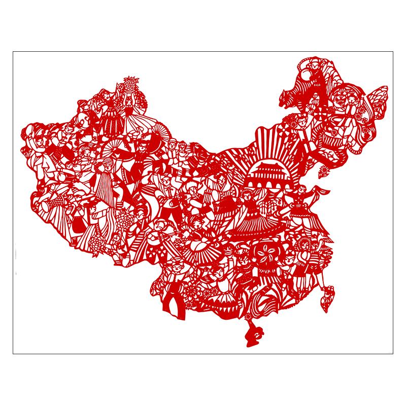 HD Chinese dream famous family paper-cut pattern black and white printing base manuscript hand-engraved paper practice material Chinese style pattern