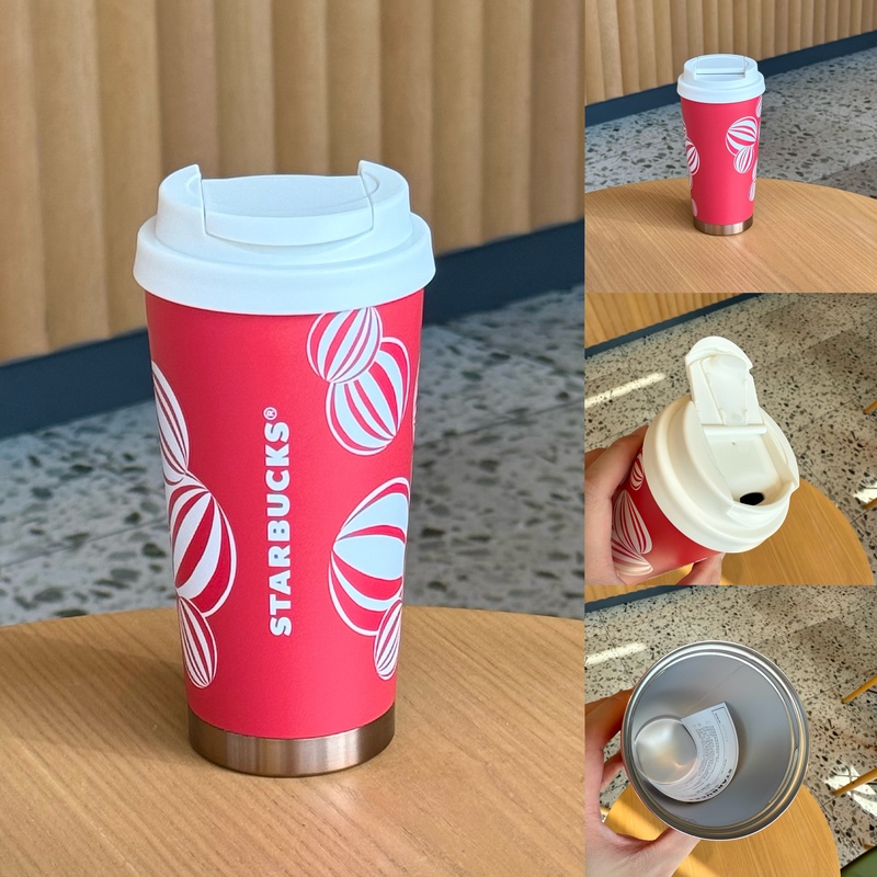 Starbucks Cup 2024 Christmas Cute Winter Cup 473ml Cute Winter Classic Style Red Stainless Steel Travel Cup