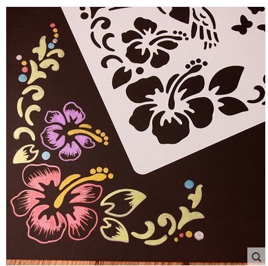 Handcrafted Material Bag Themed Lace Ruler Children Diy Hollowed-out Painting Stencil Tool Ruler for Drawing Model Creativity