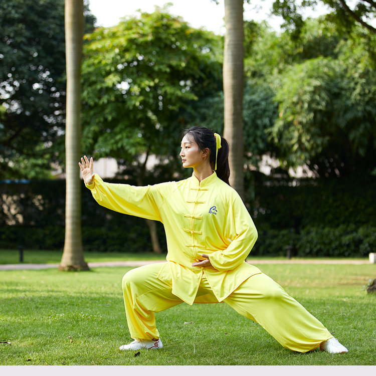форма для Тай-Чи 运丰高端吸湿排汗千羽丝太极服女夏季训练表演服男武术练功晨练服 Realax