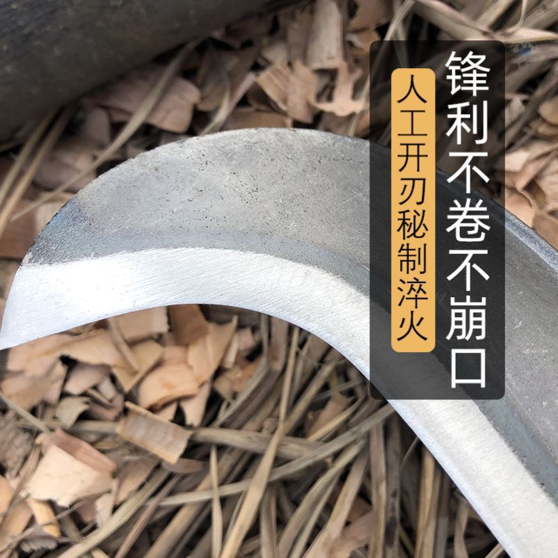 Sickle agricultural weeding mowing knife wooden handle stainless steel mowing big cheap knife chopping trees dual-use woodcutter small even knife