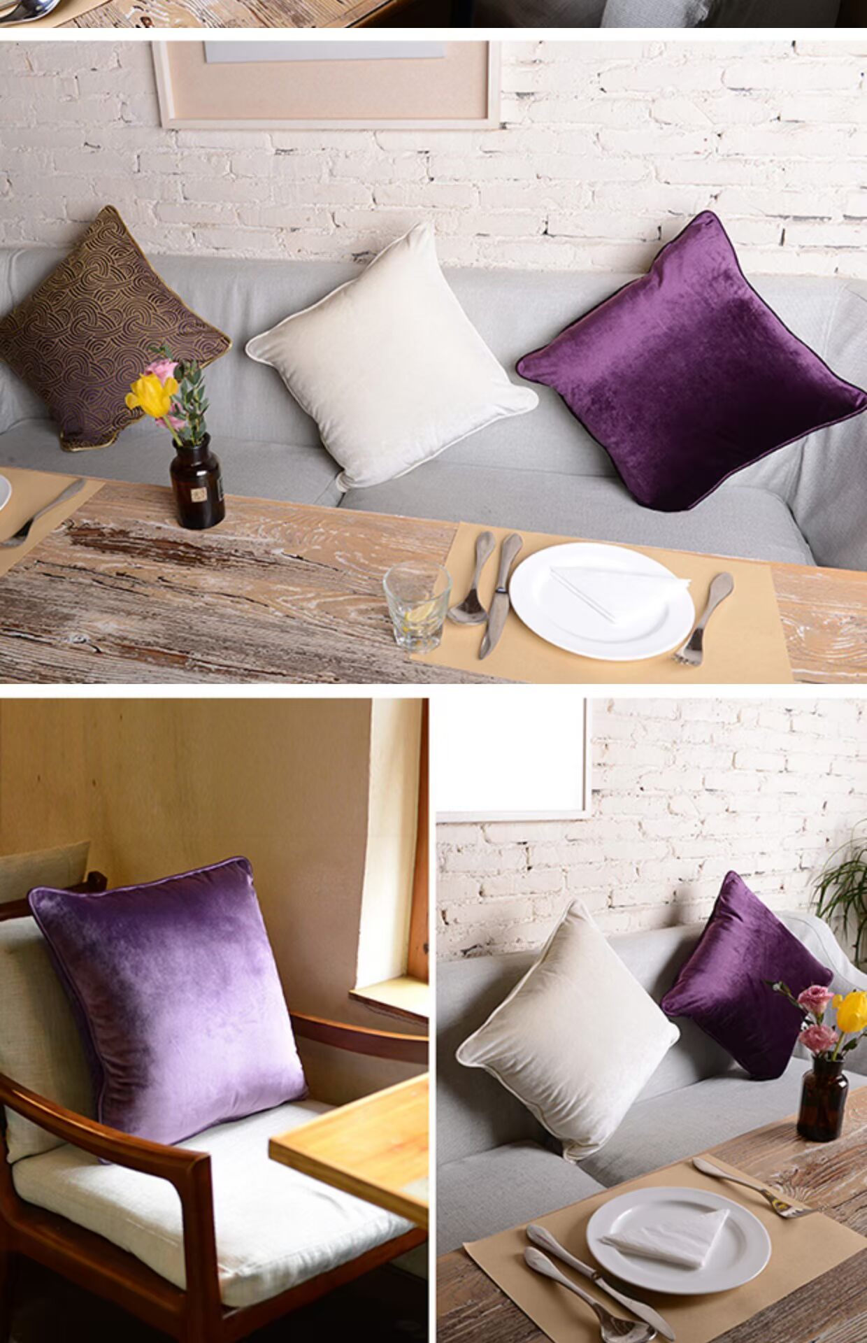 Hiện đại tối giản rắn nhung gối sofa gối đơn giản sang trọng gối lớn đệm gối thắt lưng - Trở lại đệm / Bolsters mền gối 2 trong 1