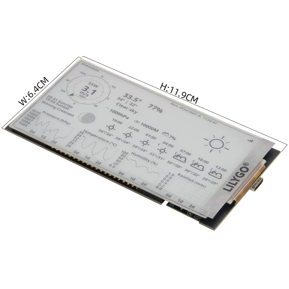 LILYGO T5 4.7 дюймов электронная бумага V2.3 ESP32-S3 экран на чернильном экране можно программировать низкое энергопотребление