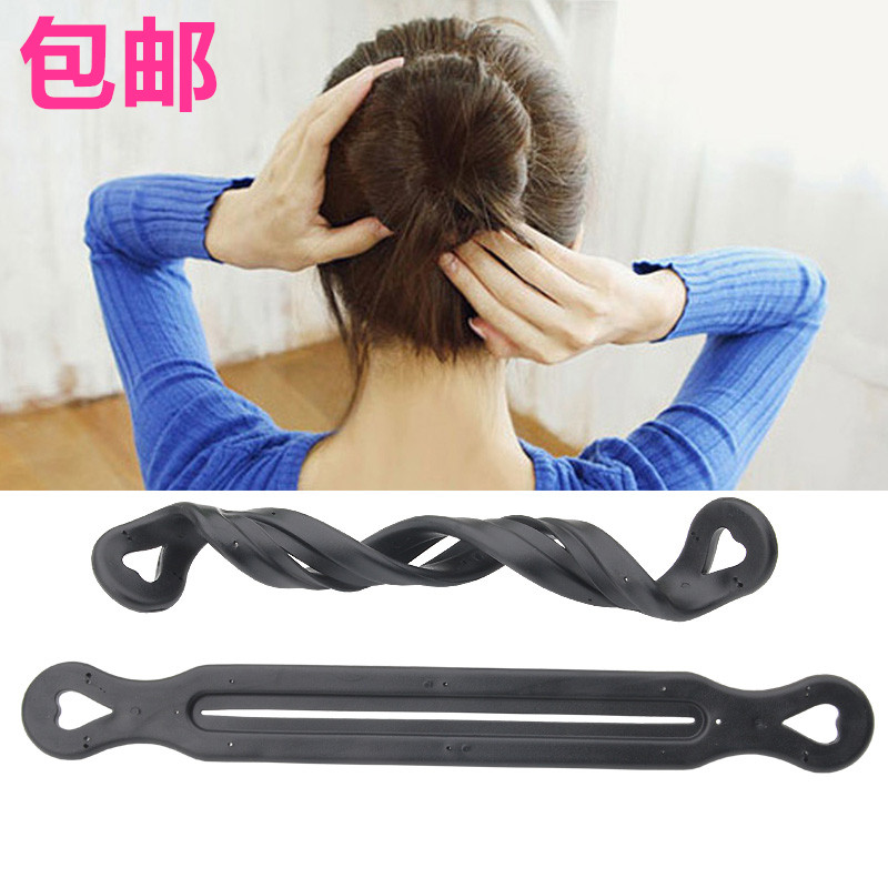 Japanese and Korean flower bud head plastic plate hairdressing tool Korean meatball head plate hair stick hairstyle styling tool artifact