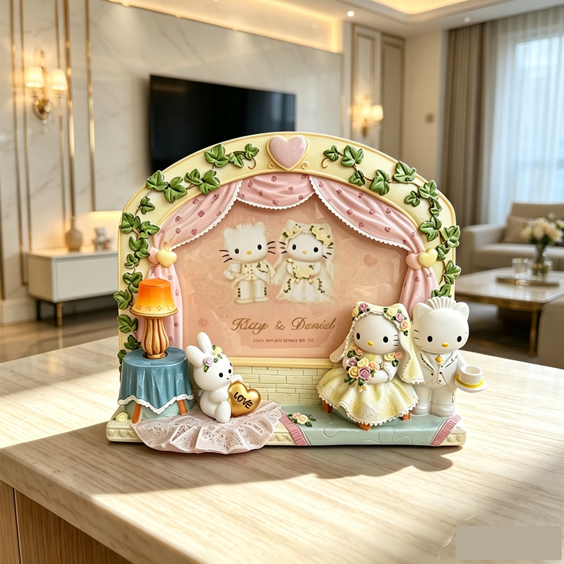 Cartoon Sanrio Hello Kitty Wedding 6inch Girl Wedding Photo Frame Picture Frame ins Gift Ornament