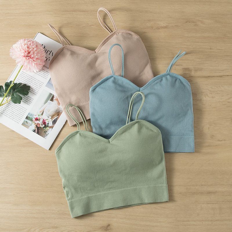 Tube top style beautiful back small suspenders net red popular vest women's inner bottoming shirt outer top with chest pad underwear