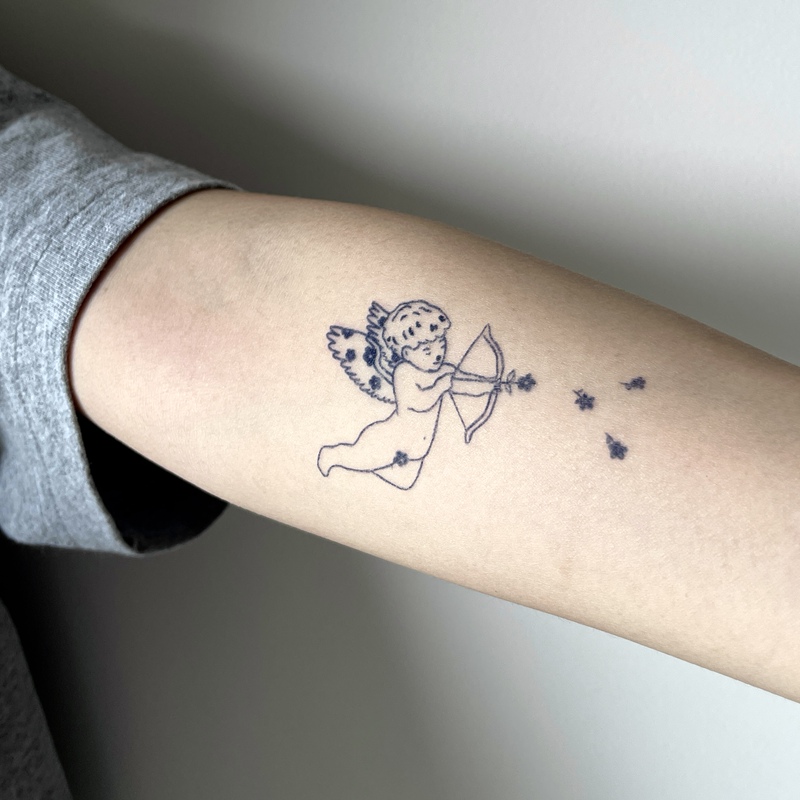 Friendly Odd|Original Angel Cupid Herbal Juice Tattoo Sticker Waterproof, Long-Lasting, Non-Reflective Friendly Odd|Original Angel Cupid Herbal Juice Tattoo Sticker Waterproof, Long-Lasting, Non-Reflective