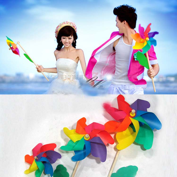 Children's photography props windmill with beach view theme of toy film building wedding couple auxiliary photo