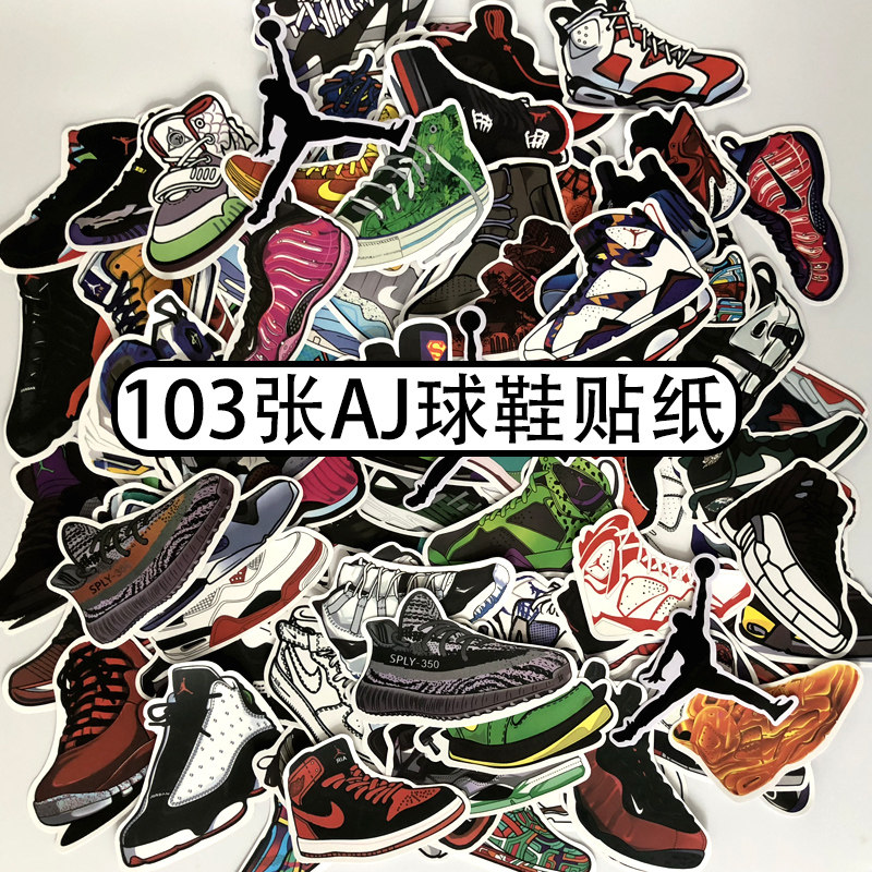 AJ Jordan Flyer Sticker Basket Sneakers Suitcase Stickler Laptop wall Wall Decoration Shoe Box Stickers