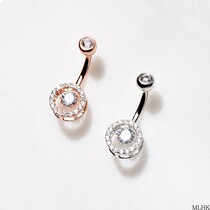 Sterling silver umbilical nail navel nail 925 silver hypoallergenic navel ring European and American sexy personality umbilical ring female navel buckle navel nail