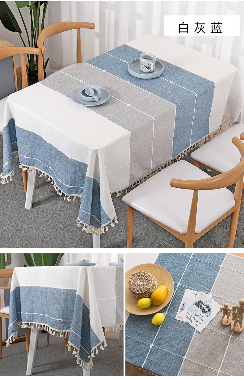 Bắc Âu đơn giản khăn trải bàn màu đỏ vải cotton nhỏ tươi nhà in tua hình chữ nhật bàn cà phê vải bàn mua khăn trải bàn