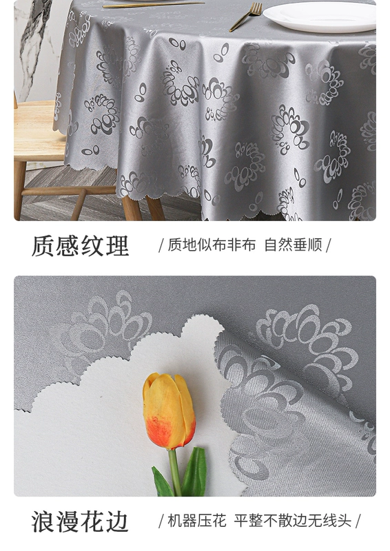 khăn trải bàn nhà hàng 2022 Tablecloth Waterproof Oil -Proof và Hot -free Water -Tree Hotel Hotel Round Round Bàn tròn Bàn vải vải vải vải khăn trải bàn tết mẫu khăn trải bàn hội trường