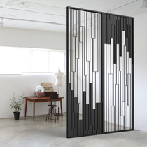 Light extravagant stainless steel Screen entry minimalist Villa Hotel Inn Door Metal Decorative Shelter Office Hollowed-out Partitions