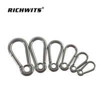 RICHWITS stainless steel ring carabiner spring hook safety buckle diving flow hook