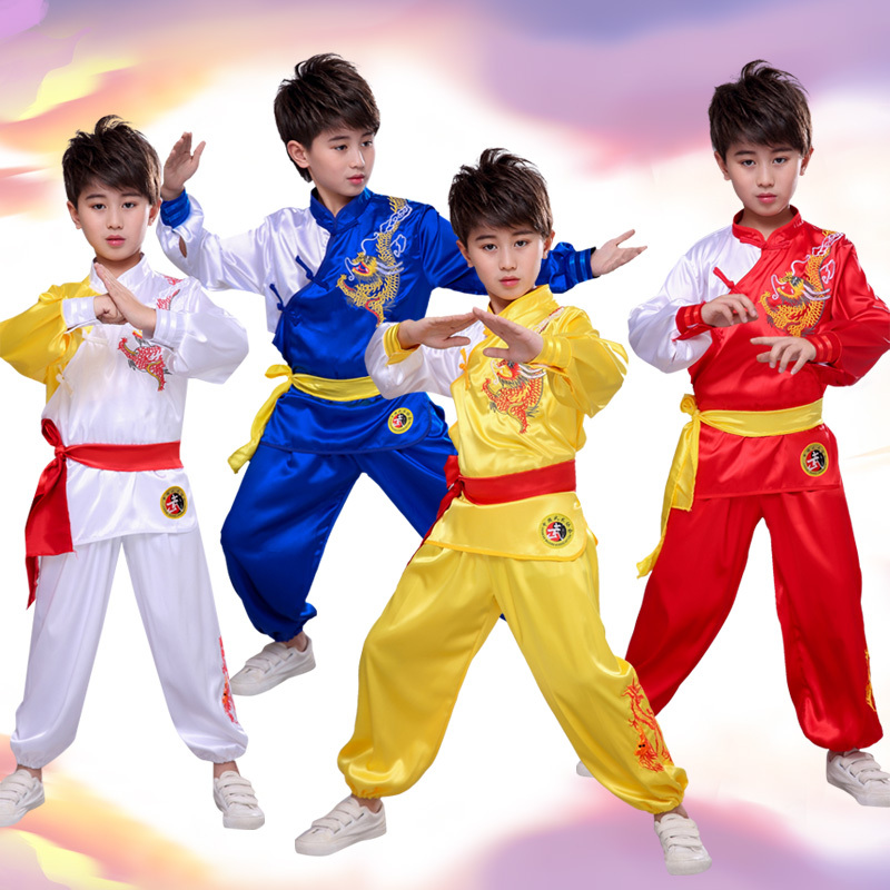 Boys Martial arts Kungfu & Tai-Chi Uniforms for Girls Children martial arts costume performance costume primary school student Chinese martial arts training Costume