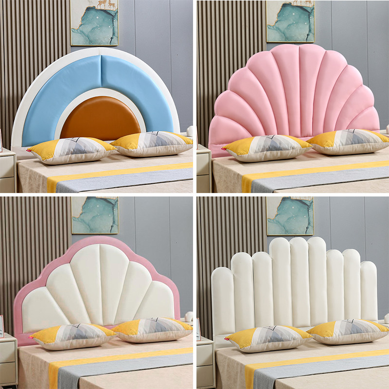 Children's solid wood headboard backrest board soft-packed pine bedside sheet buying and selling light luxury 1 5 meters floor-to-ceiling thin section customization