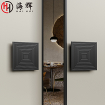 Chinese style large door handle imitation antique bronze color glass door handle engraving square handle push Ramen wood door handle custom