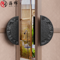 New Chinese semi-circle large door handle glass door handle custom imitation antique single double open wooden door cabinet door round door handle