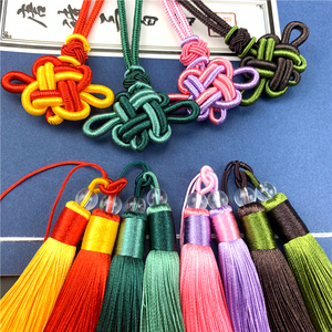 Ancient Style Two-Tone Chinese Knot Tassel Pendant, Smooth and Wrinkle-Resistant Hanfu Ornament, High-End Car and Bag De