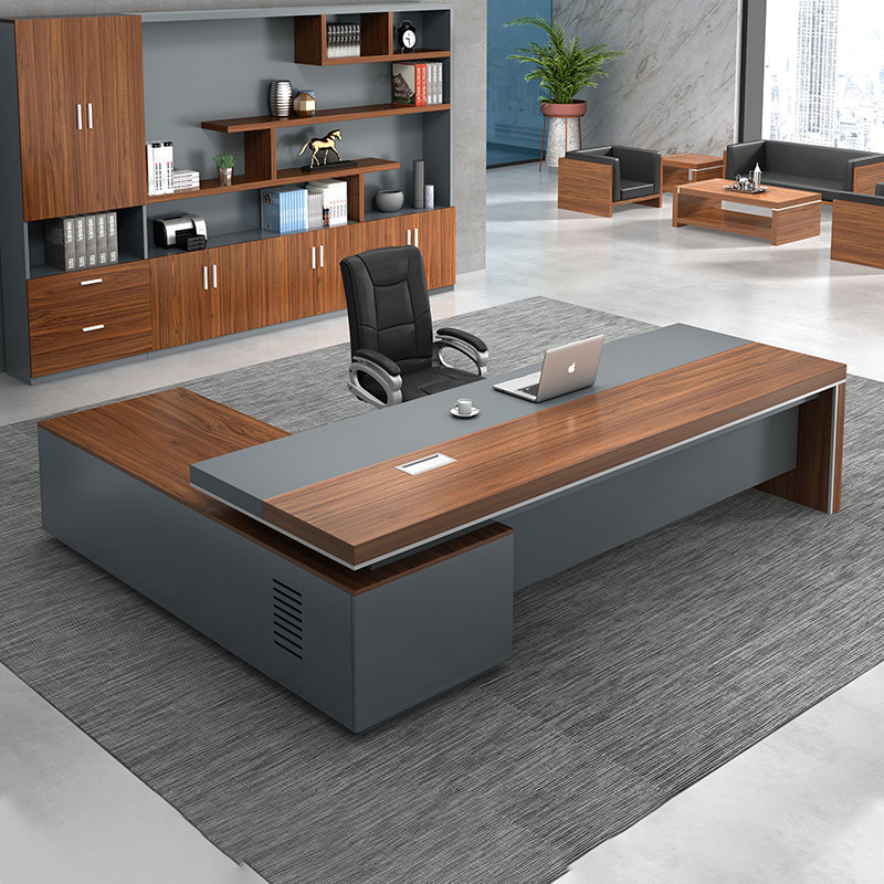 Double Cabinet Boss Desk Office Chair Combination Manager President Desk Executive Desk Simple Modern Office Furniture Executive Desk