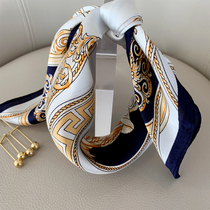 SOULKISS high-end silk printed silk scarf temperament wild female mulberry silk small square scarf scarf womens spring summer and autumn thin