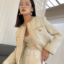 SOULKISS classic CH@NEL high-end custom top black and white French Xiaoxiang feng short coat female spring