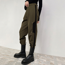 SOULKISS fixed spinning high FPBT_ very wide and thin with God pants high waist suit casual overalls children