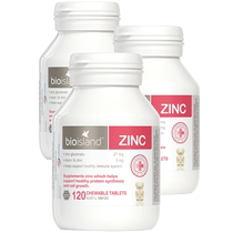 bio island Baiao Langde infants and young children chewable tablets 1 year old milk zinc tablets baby zinc supplement 120 tablets * 3 bottles