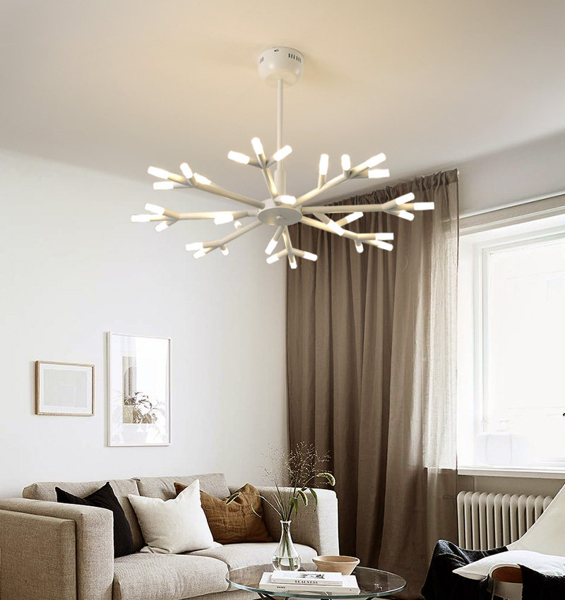 Chandelia Minimalist Modern Atmosphere Home Living Room Lamp Nordic Style Chandelia Creative Cozy Bedroom Bookroom Lighting