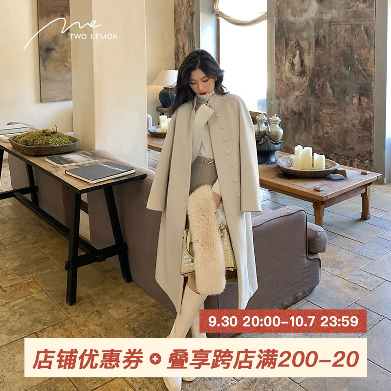 (Coat Family, First Snow Sweet Dream) Oriental Implicit Beauty Side Placket Pearl Breasted Front Shoulder Coat