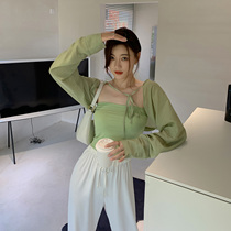 (Hu Chu Strange Taste Girl) Tiansilk linen thin cotton sunscreen cardiovert and summer harness two sets of female coats