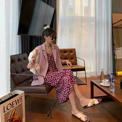 (Ice Cream Goddess Fan) short-sleeved street small suit summer Korean version of casual fashionable Ruffian suit jacket women