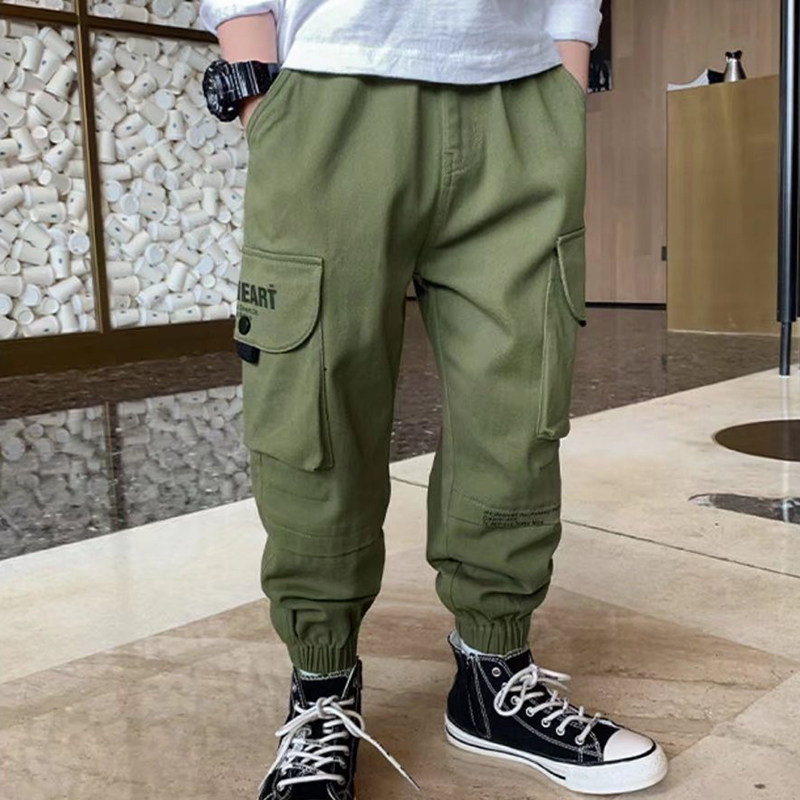 Children's Fall Boy Pants 2022 New Child Boy Boy Spring and Autumn Pants Casual Pants Tide