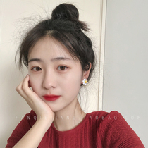 Small flower earrings female three-dimensional petal earrings fresh Joker Super fairy Korean temperament Mori earrings Net Red