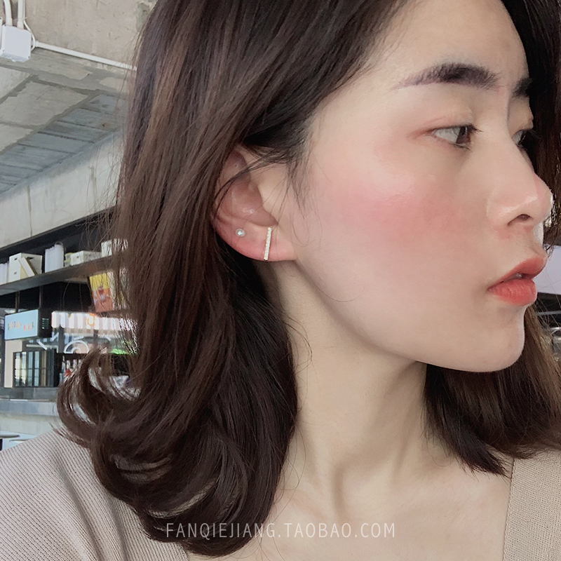 High - cold and cool wind ear nails 2021 new tide noble sleep without picking earrings with pure silver ear