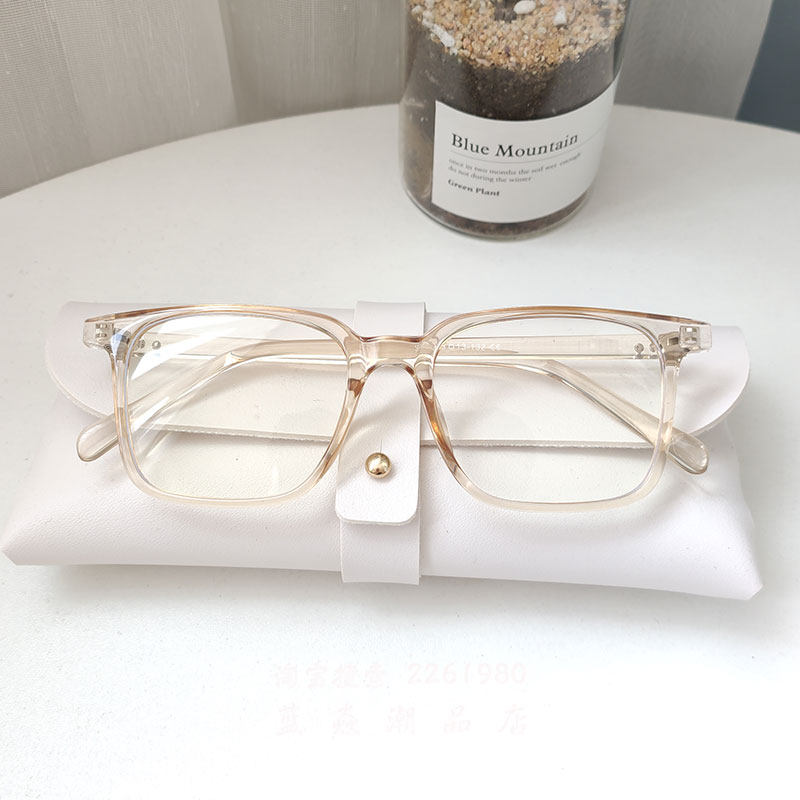 ins transparent frame eyewear frame female black frame vegan web red light nearsightedness glasses Korean version retro square flat mirror tide man