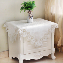 Bedside table cloth cover white European lace dust cover cloth multi-purpose cover cloth small tablecloth