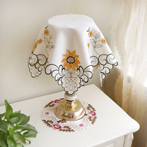 Bedroom Desk Lamp Bugaib Round Lamp Cover Towels upscale Multipurpose lace dust cover microwave dust towels