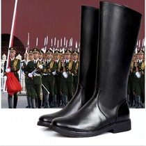 Military band boots leather boots knight boots riding boots men and women same style spring and summer new student performance mid-high boots