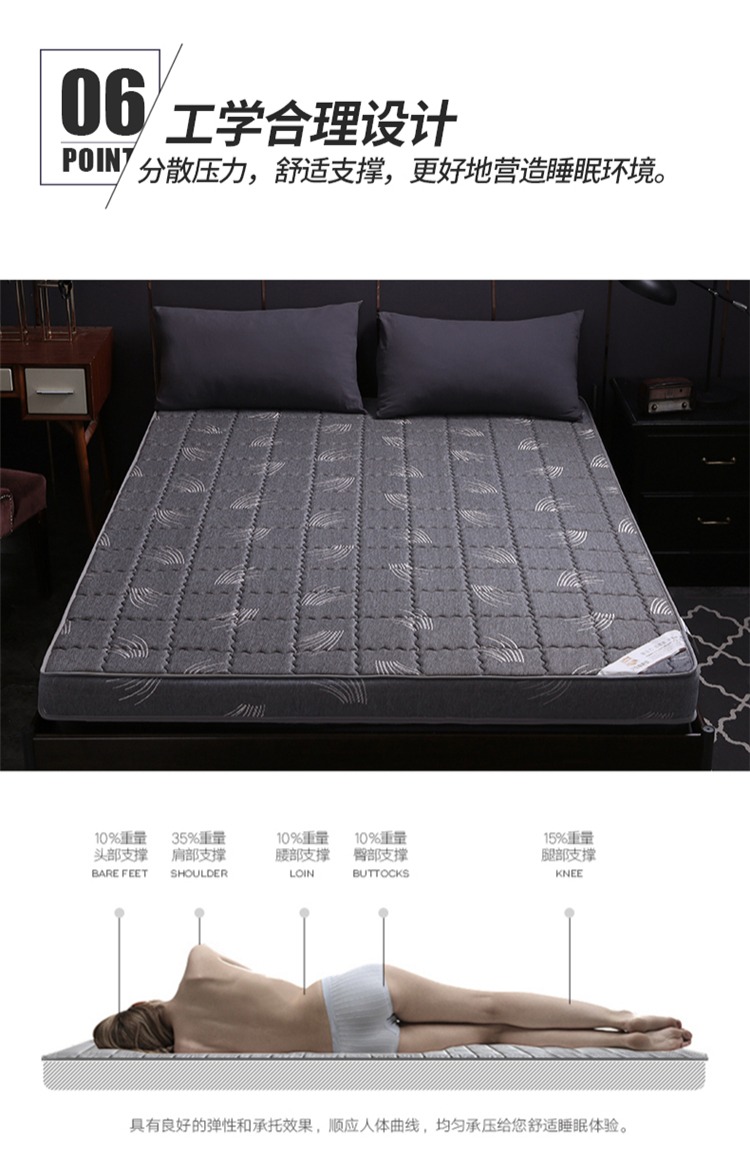 Có thể tháo rời bộ nhớ bọt nệm mật độ cao miếng bọt biển chiếu 1,5m1,8m giường dày giường ngủ ký túc xá đệm sưởi điện