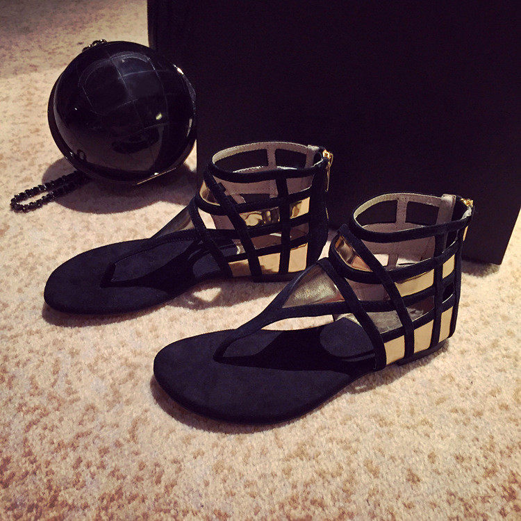 Women's shoes black color pigment zipper Europe and America wind women's shoes