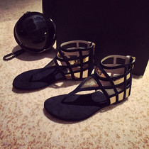 womens black colorblock flat zipper european style womens shoes