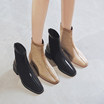 Womens shoes female English thick and stitched zipper