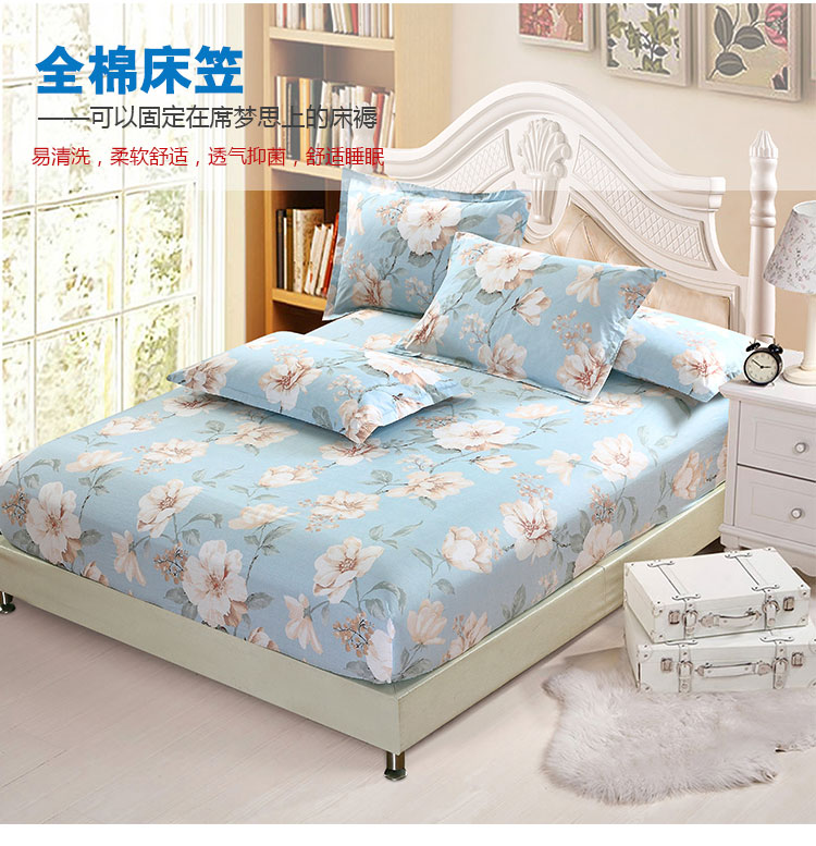Giường bông 笠 đơn con phim hoạt hình giường bìa 1.8 m 2m2.2 cotton mỏng nâu pad bìa nệm bìa 1.5