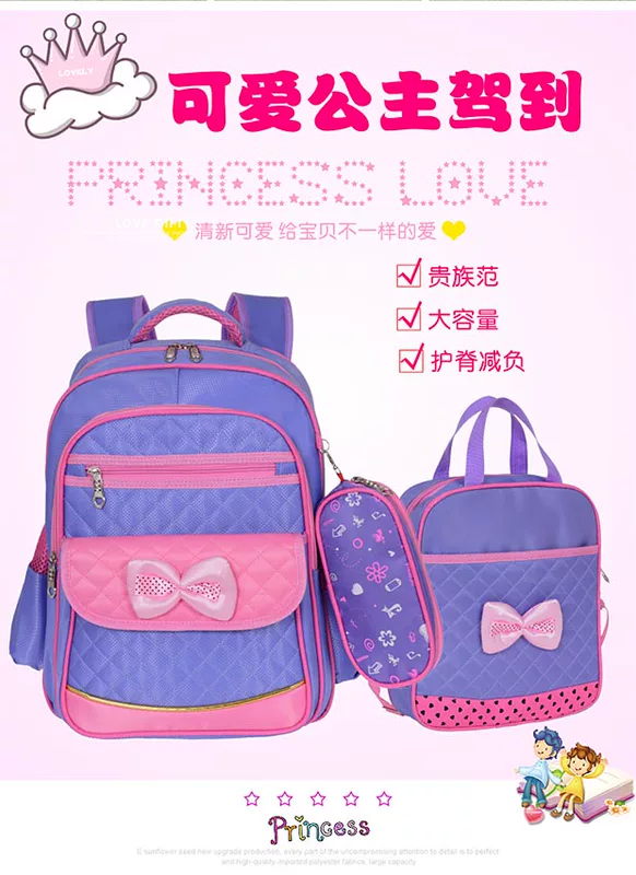 Schoolbag tiểu học nữ 6-12 tuổi trẻ 1-3-5 cô gái lớp 4-6 cô gái túi cô gái cô gái - Túi bé / Ba lô / Hành lý