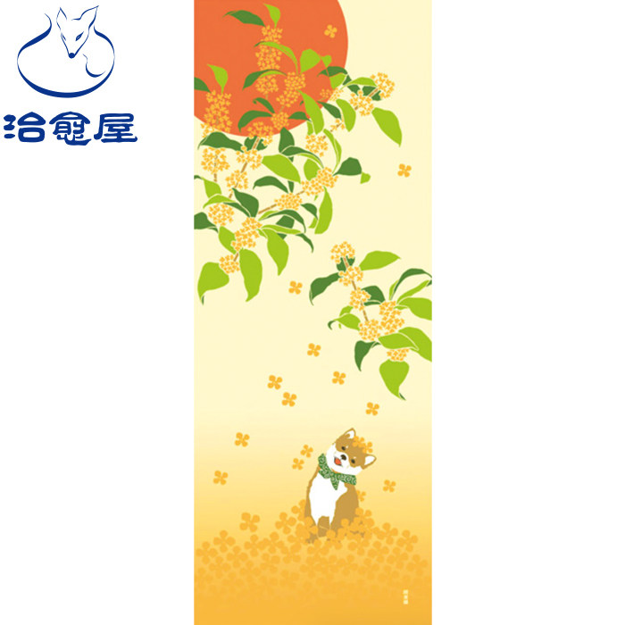 Autumn Lai Flower Kuoji Kukukukukukukukukuku and wind hanging painting of Japanese Yokohama Handdye and Windows