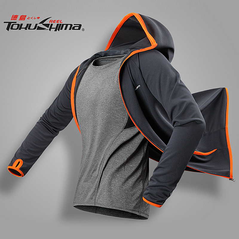 Tokushima D2 Fishing Clothing Sunscreen Men's Summer Fishing Suit Breathable ultra-thin Anti-mosquito clothes Fishing clothes 2]