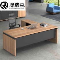 Office boss office desk Simple modern large desk Office furniture Manager table and chair combination Single person with cabinet